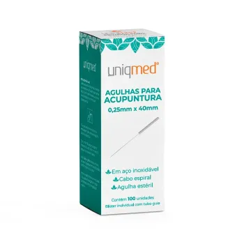 Imagem de 0,25X40MM AGULHAS PARA ACUPUNTURA UNIQMED CAIXA COM 100 UN
